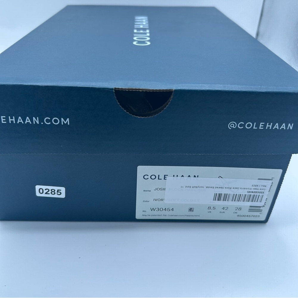 New Cole Haan Women’s Josie Block Heeled Sandal, Ivory/Soft Gold 11 B - Picture 9 of 9